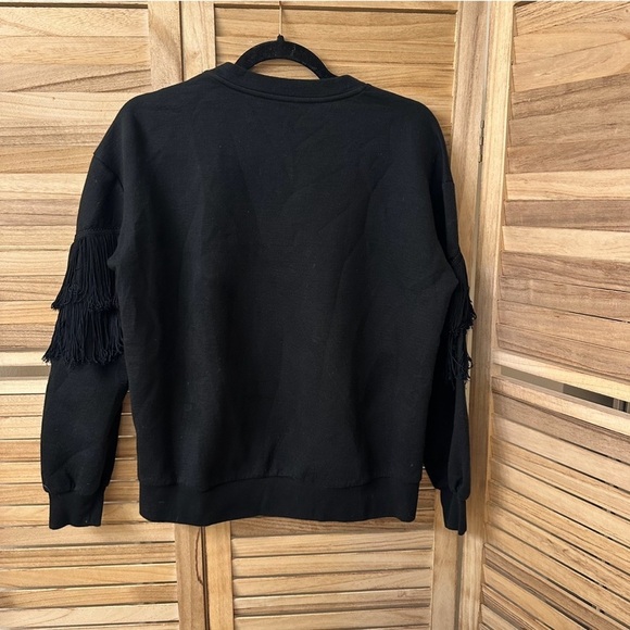 Stella McCartney Tiered V-Fringe Sweatshirt in black size M - Picture 5 of 9